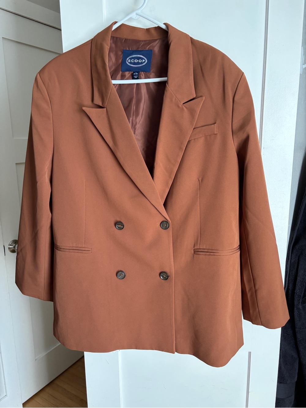 Scoop Double-Breasted Rust Orange Blazer